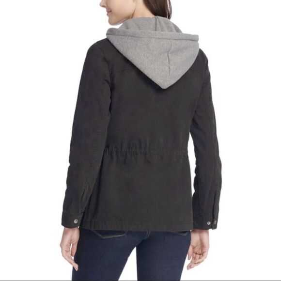 Black & Heather Gray Four-Pocket Military Jacket - Picture 2 of 8